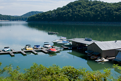 hill center lake lakeside dock boat